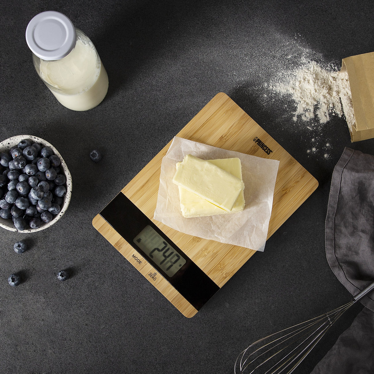 Báscula De Cocina Electrónica Princess 4492944/ Hasta 5kg/ Bambú