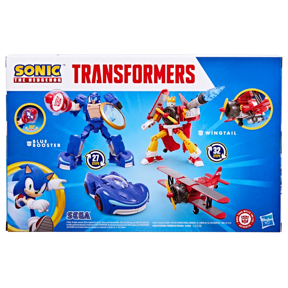 Figura Hasbro Transformers Sonic The Hedgehog Wingtail & Blue Booster