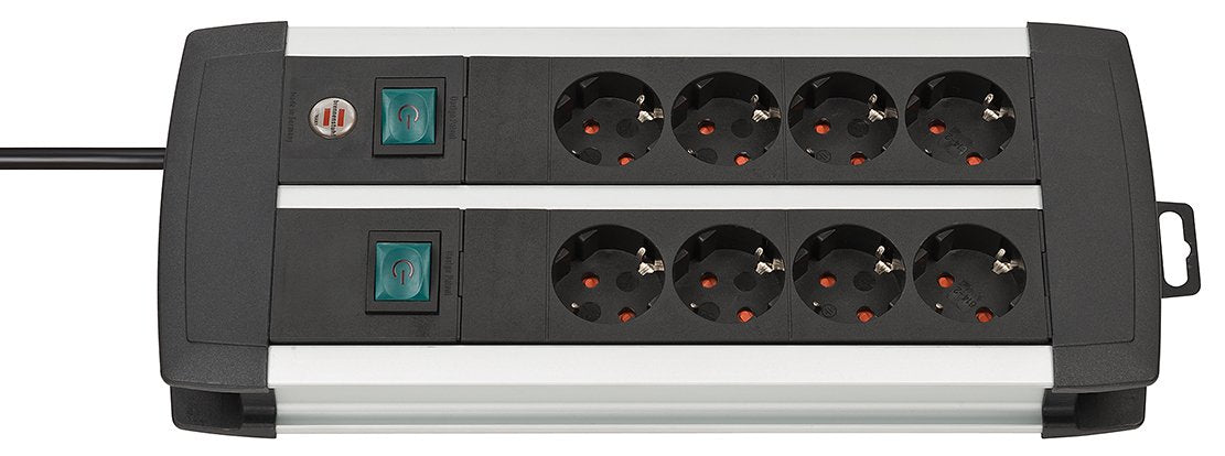 EAN 4007123650422 - Brennenstuhl 1391000908 base múltiple 3 m 8 salidas AC Interior Negro, Blanco imagen 1