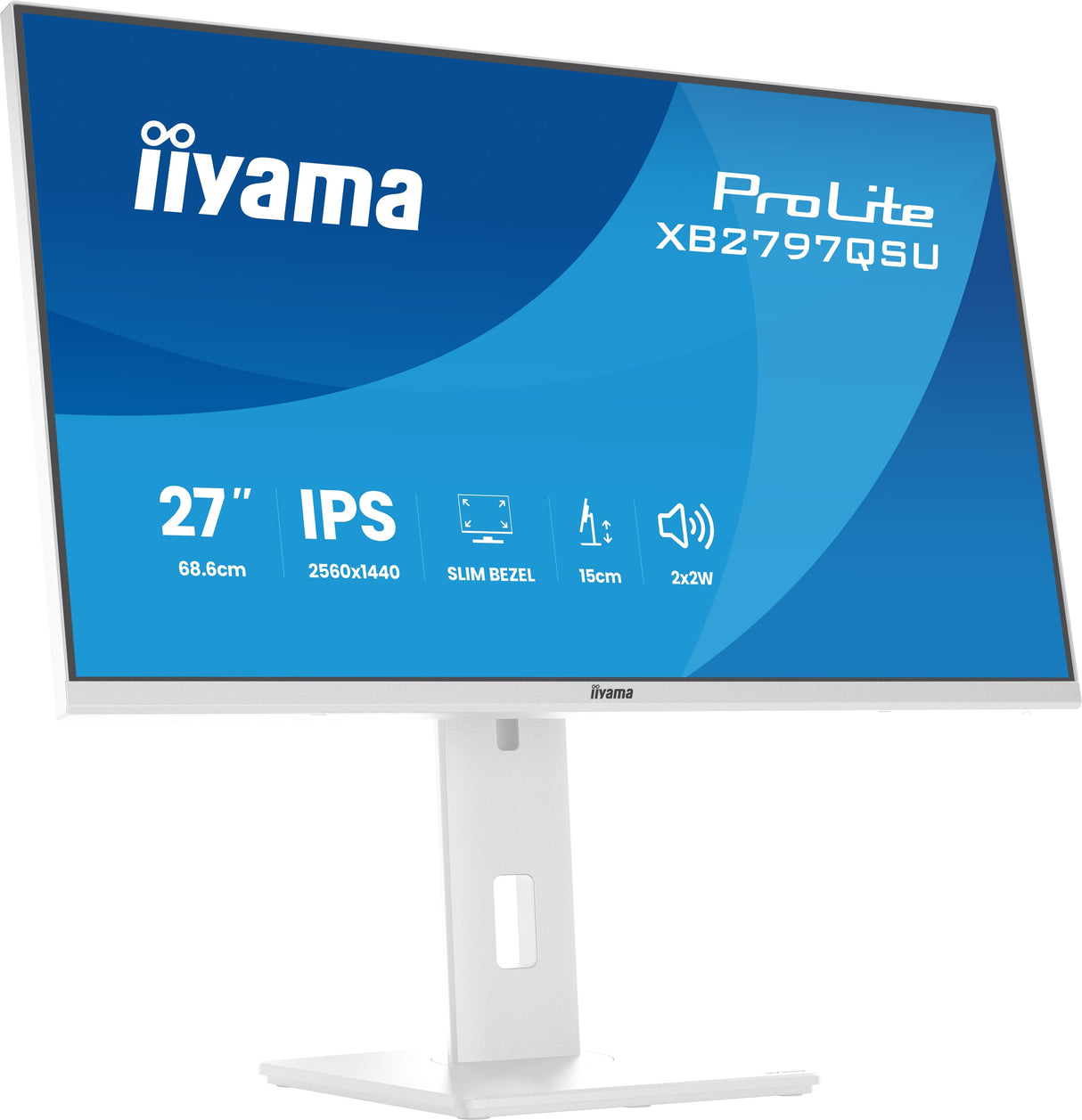 Monitor Iiyama Prolite Xb2797qsu-W1 Led 27" 2560 X 1440 Qhd @ 75 Hz Ips 350 Cd/M² 1000:1 1 Ms 2xhdmi Displayport Altavoces Mate Blanco