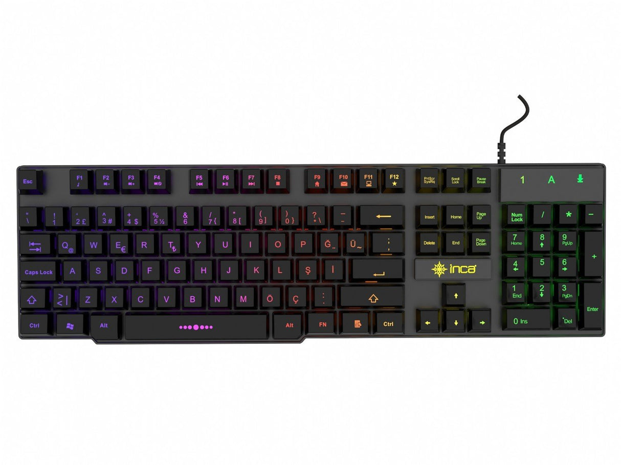 Inca Gaming Keyboard Ikg-446 Rainbow, Rgb, Diseño Alemán