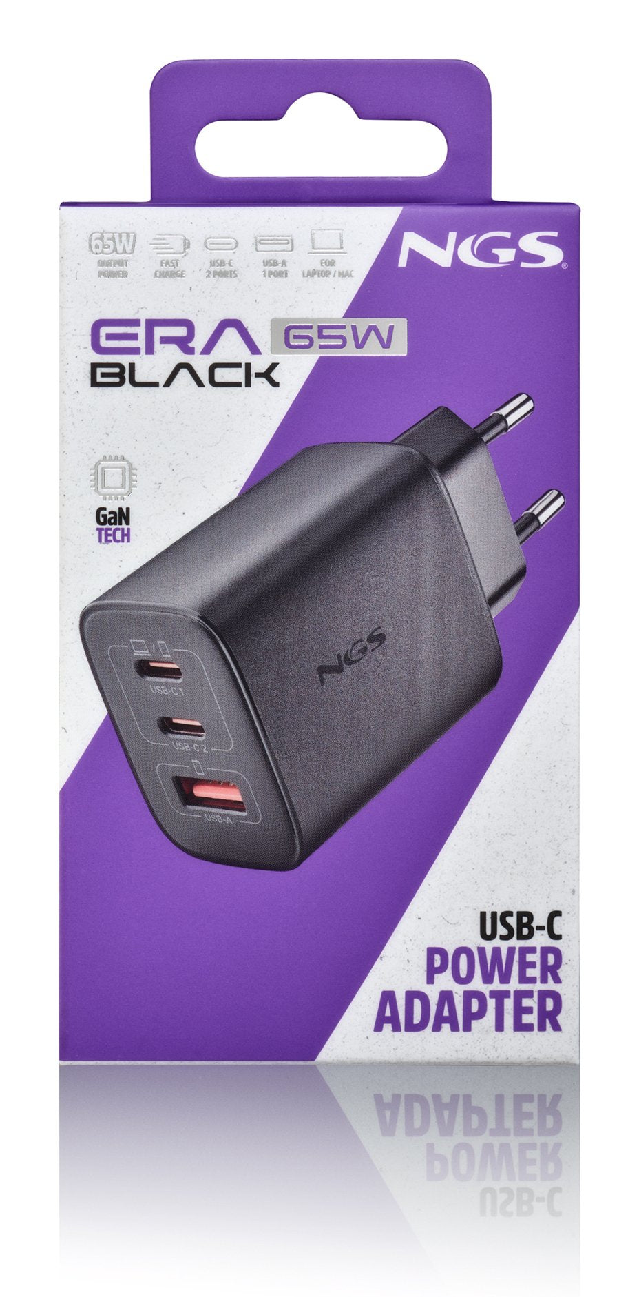 EAN 8435430626230 - NGS ERA 65W BLACK Universal Negro Corriente alterna Carga rápida Interior imagen 3