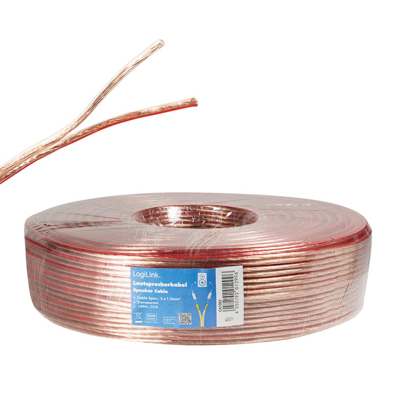 EAN 4052792012996 - LogiLink CA1082 cable de audio 100 m Transparente imagen 4