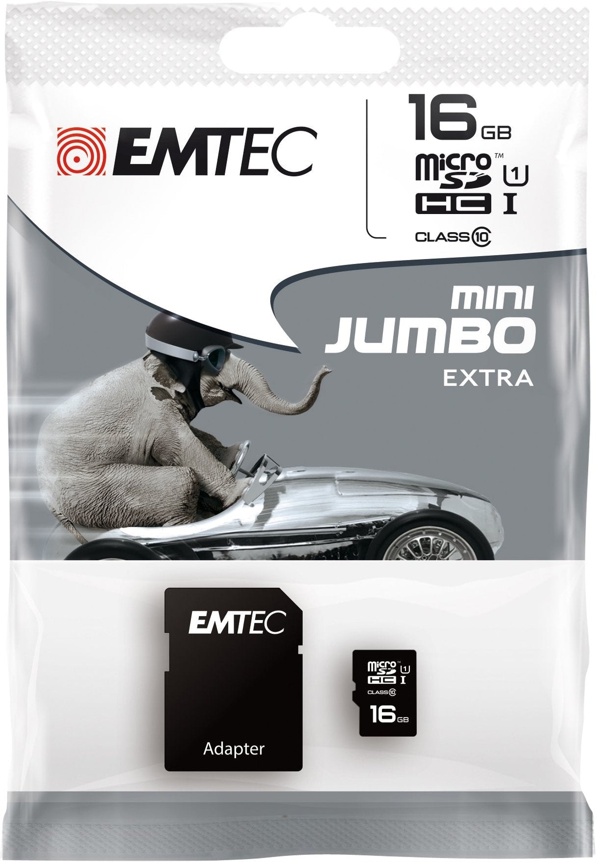Emtec Microsd Card 16gb Sdhc Cl.10 Inkl. Adapter Bl.Np