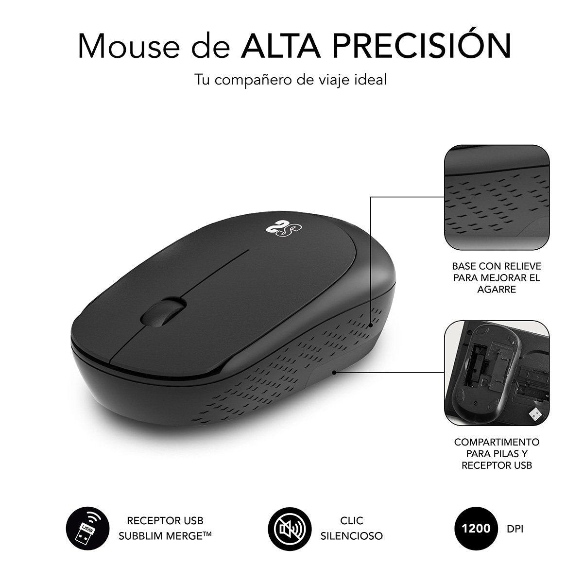 EAN 8436586742409 - SUBBLIM SUBMO-B2SW010 ratón Oficina Ambidextro RF inalámbrico Óptico imagen 3