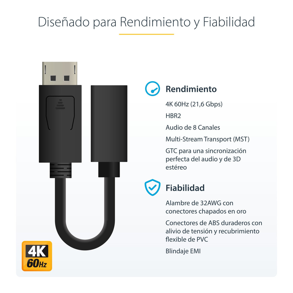 Startech Adaptador Displayport A Mini Displayport M/H 0.15m Negro