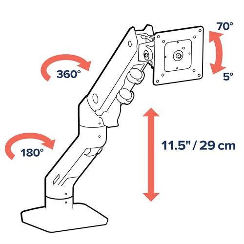EAN 0698833054491 - Ergotron HX Series 45-475-216 soporte para monitor 124,5 cm (49") Escritorio Blanco imagen 4