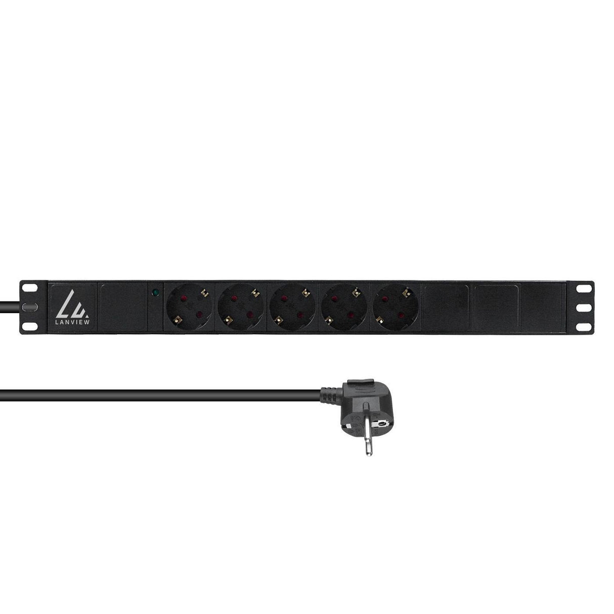 19" Rack Mount Power Strip, 1u, 10a With 5 X Schuko Type
