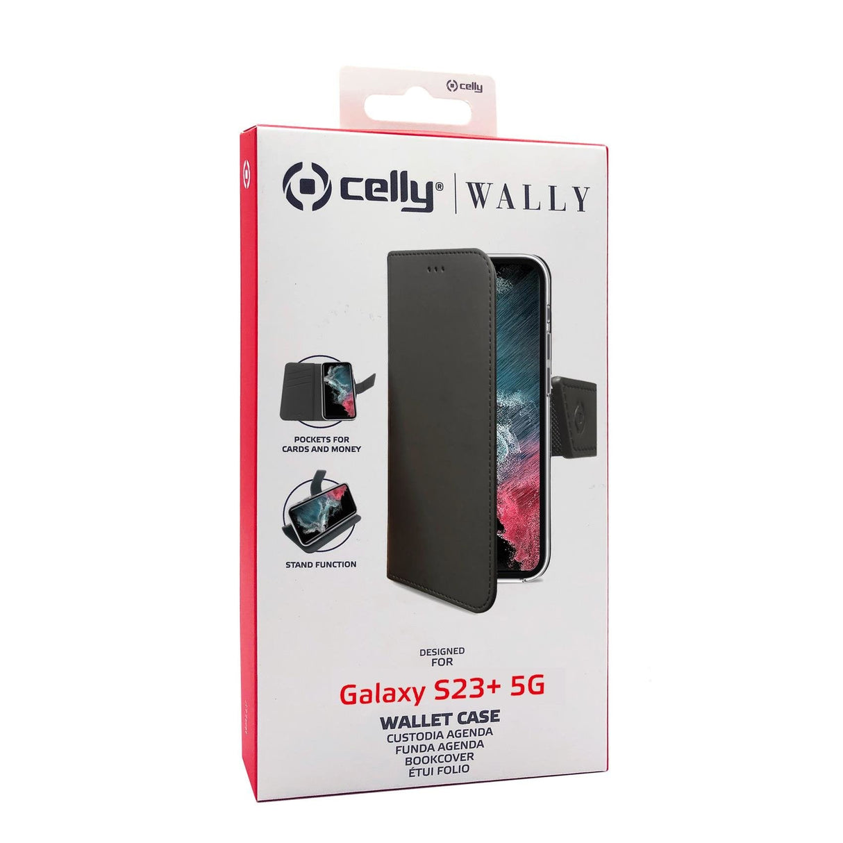 Celly Wally Funda Para Galaxy S23+ 5g (6.6") Libro Negro