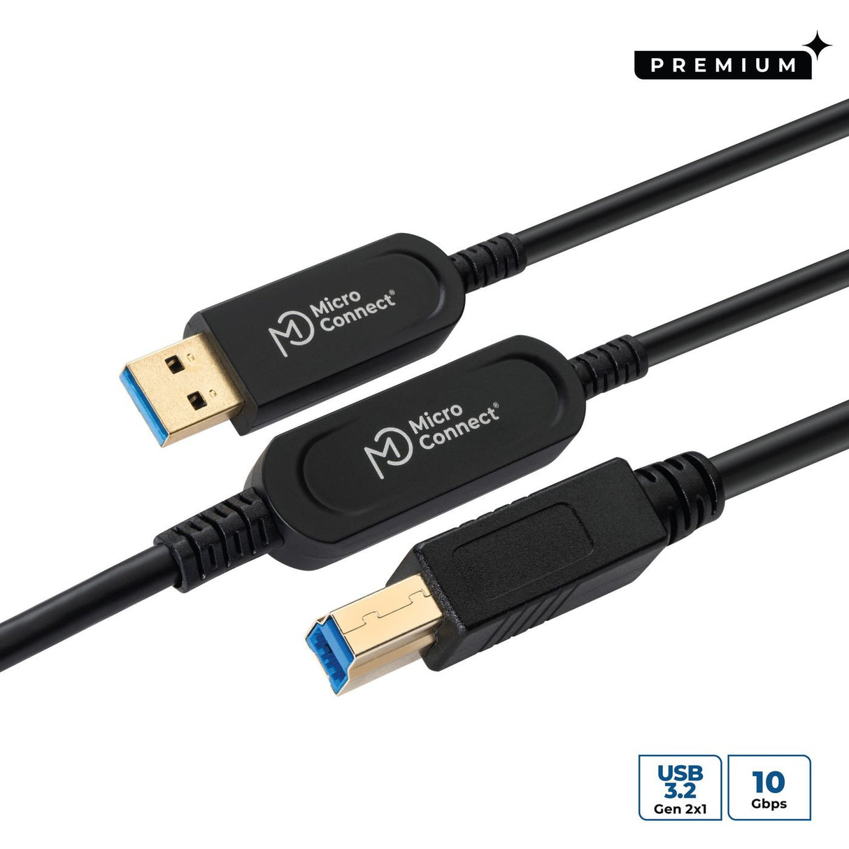 EAN 5704174889953 - Microconnect MC-USB3.0AB10OP cable USB USB 3.2 Gen 2 (3.1 Gen 2) 10 m USB A USB B Negro imagen 1