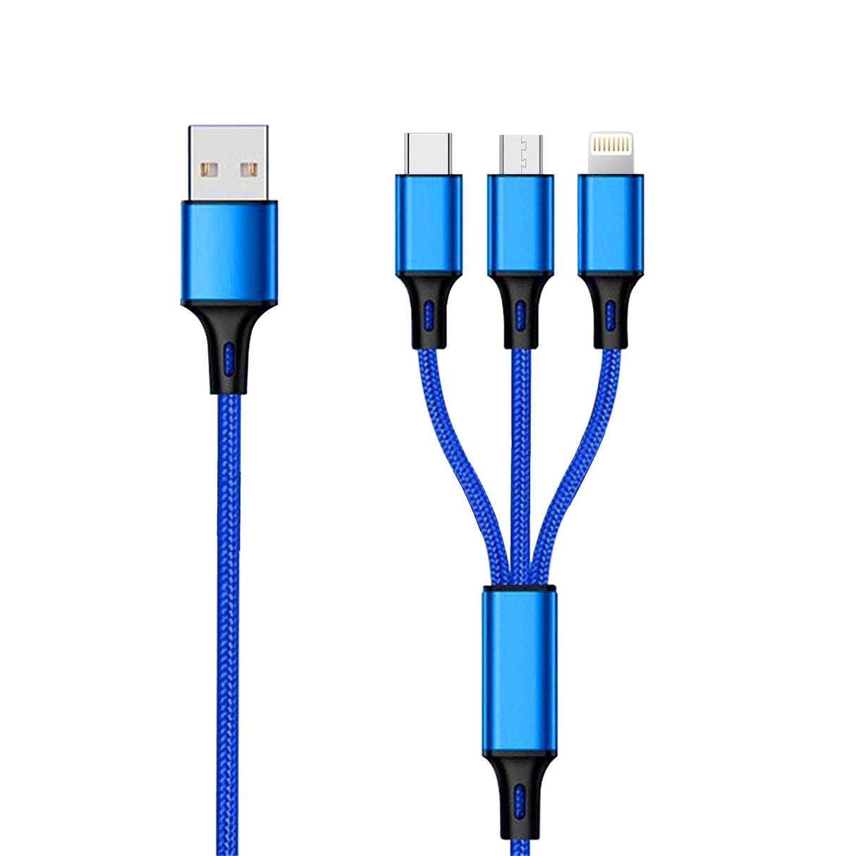 EAN 4010425971515 - 2GO 797151 cable USB 1,5 m USB B USB C/Micro-USB B/Lightning Negro, Azul imagen 1
