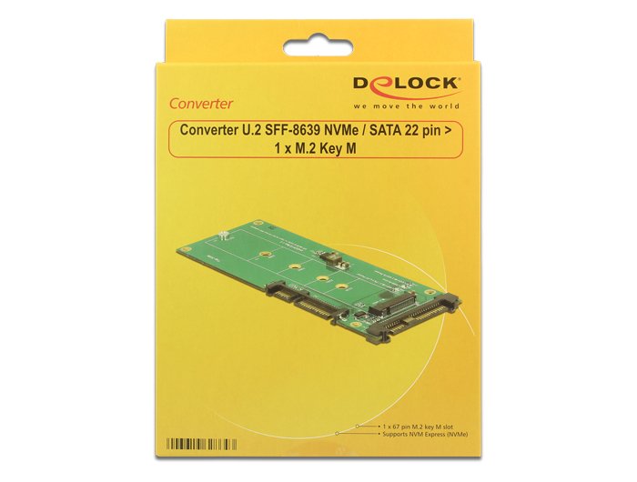 Delock 62864 Convertidor U.2 Sff-8639 Nvme / Sata De 22 Pines > 1 X Ranura M M.2