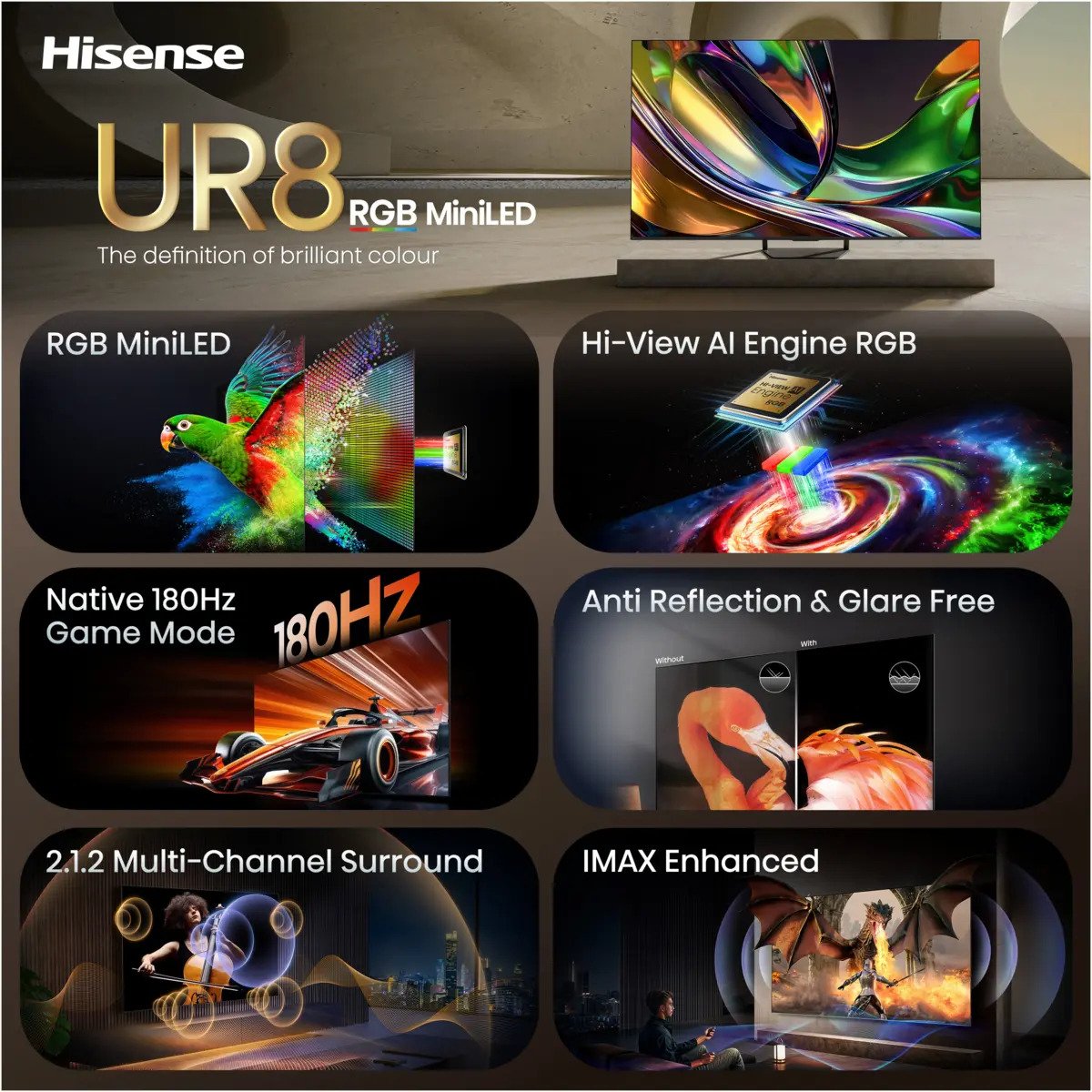 EAN 6942351436500 - Hisense 55UR8S 139,7 cm (55") 4K Ultra HD Smart TV Wifi Negro imagen 9