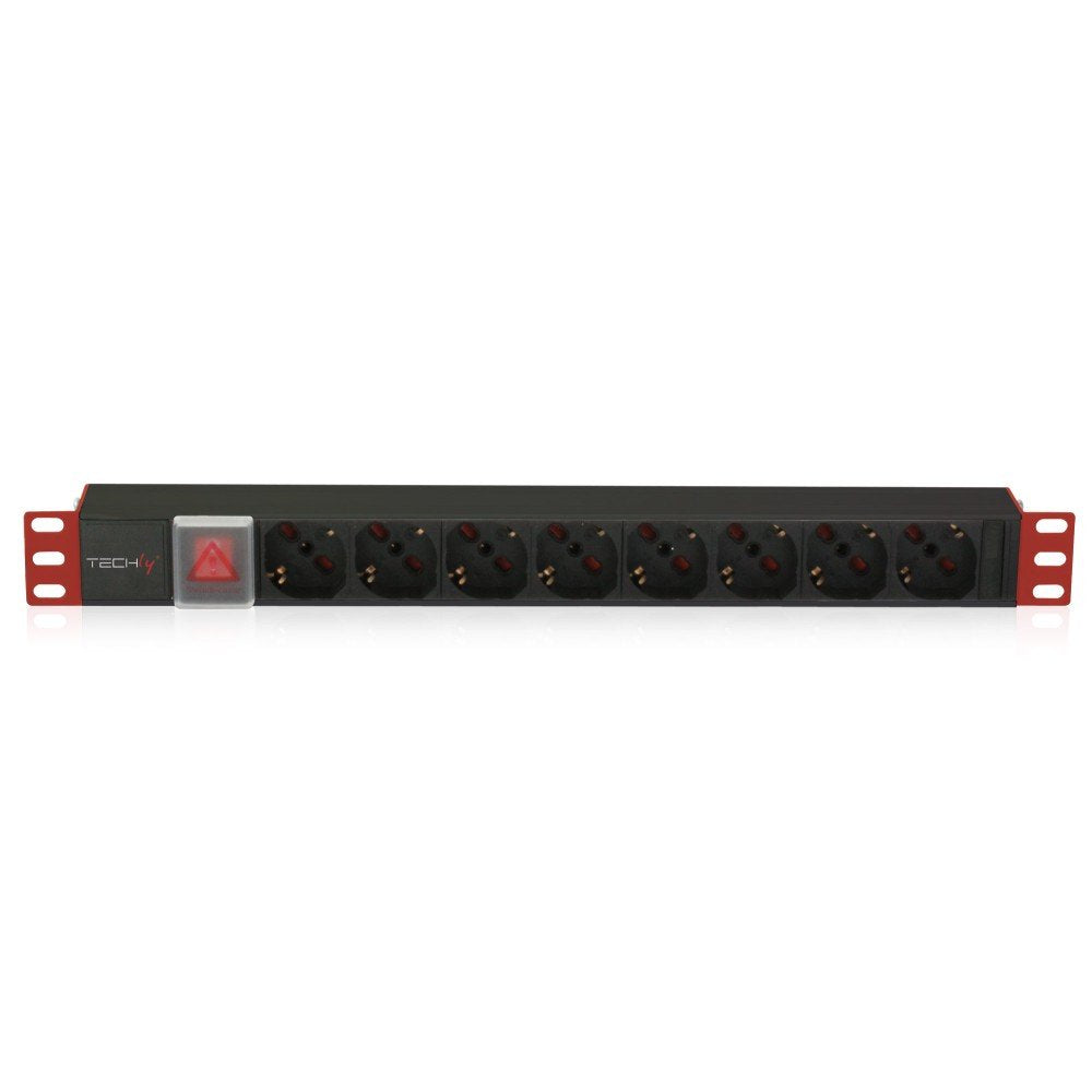 EAN 8051128102635 - Techly I-CASE STRIP-18C20 unidad de distribución de energía (PDU) 8 salidas AC 1U Negro, Rojo imagen 1
