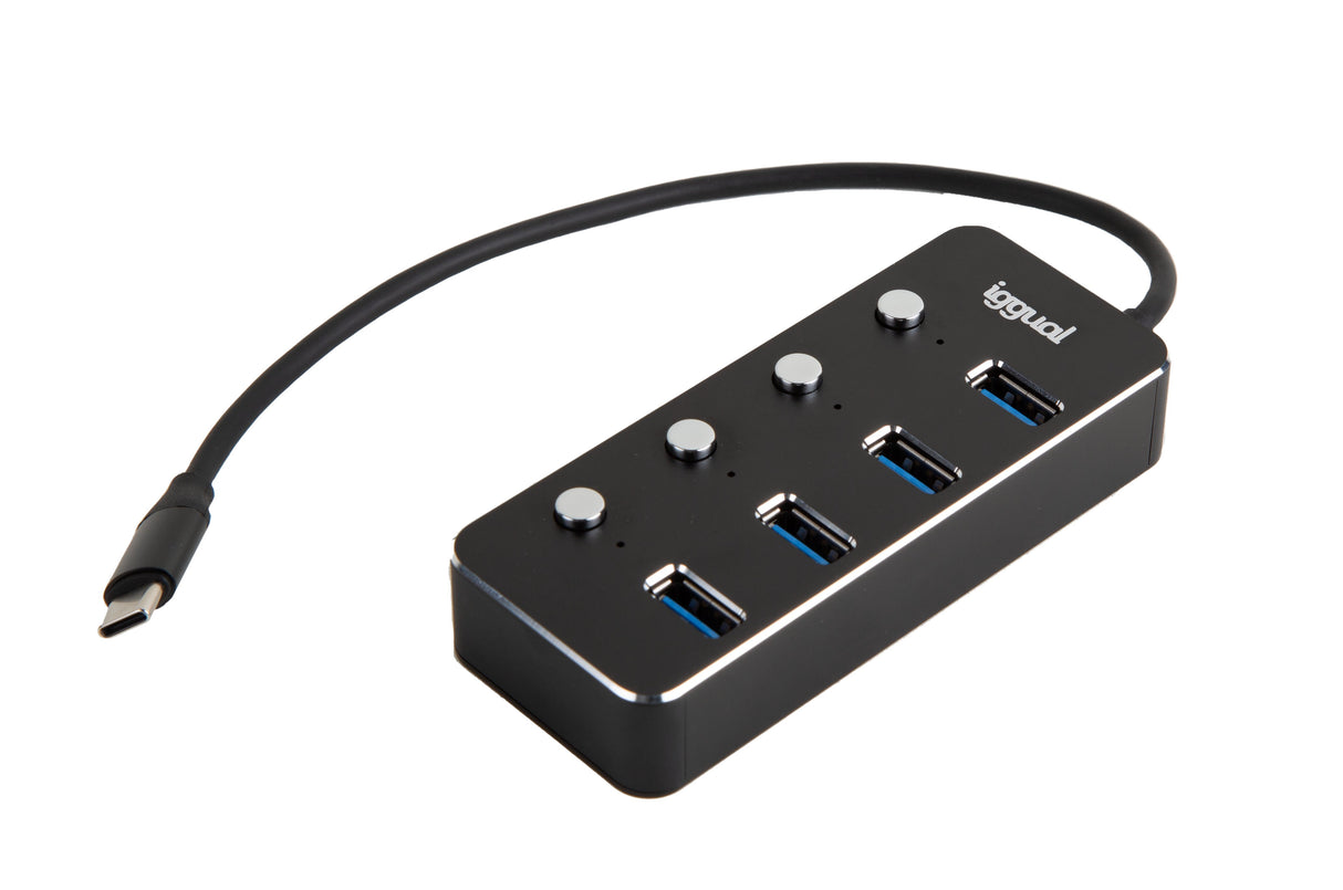 EAN 8435364318485 - iggual IGG318485 hub de interfaz USB 3.2 Gen 1 (3.1 Gen 1) Type-C 5000 Mbit/s Negro imagen 1