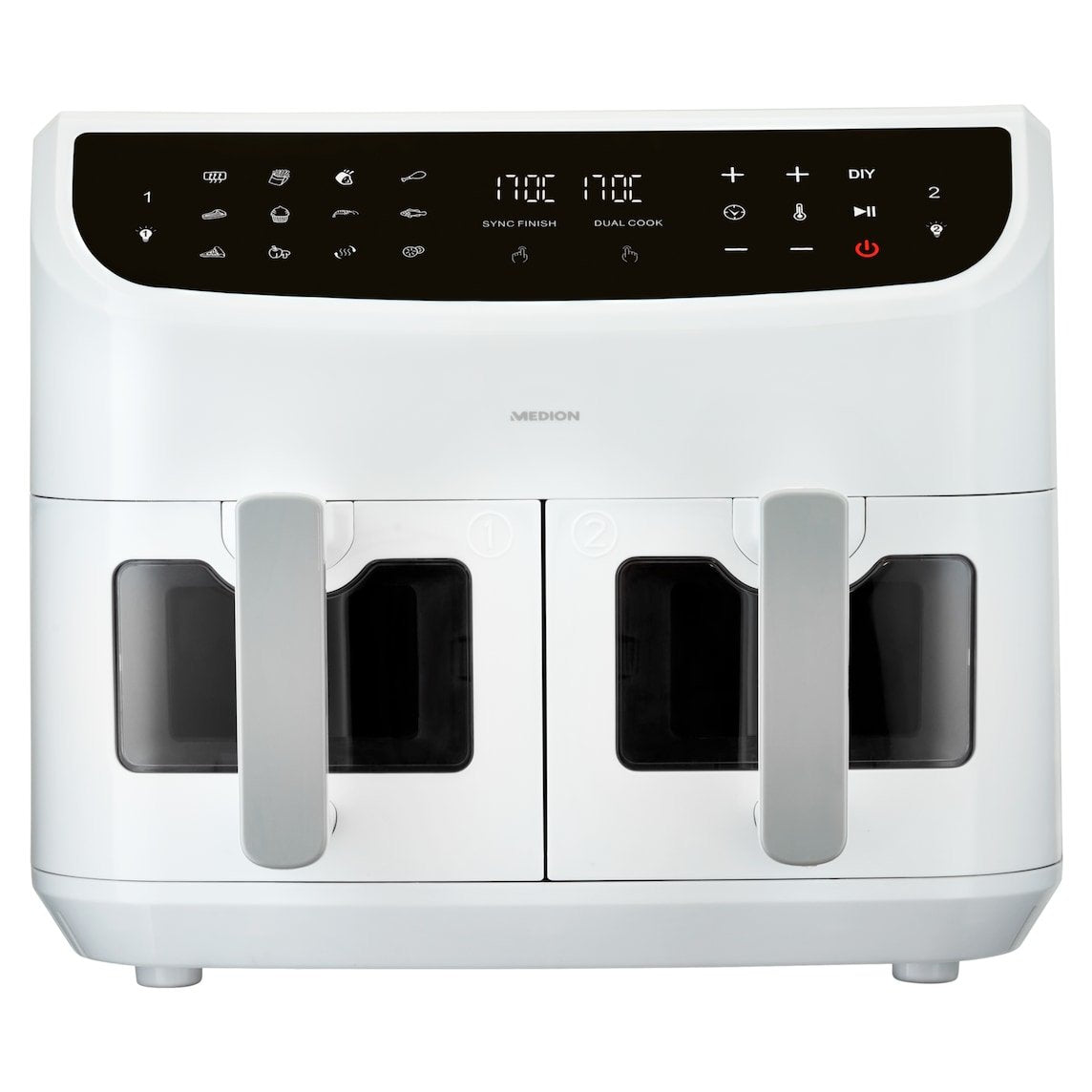Freidora Medion Doppel Life P20 Md11760 Xxl (Blanco, 2.600 Watt, 2 Körbe Je 4,35 Liter) 50077283