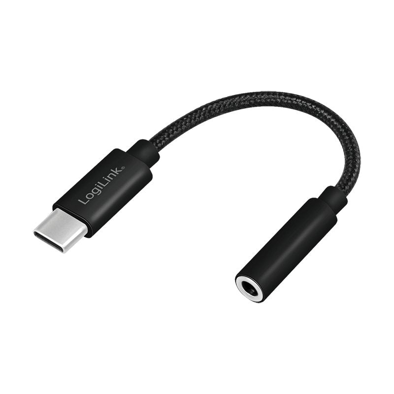 EAN 4052792068795 - LogiLink UA0398 cable de audio 0,13 m 3.5mm TRRS USB Tipo C Negro imagen 1
