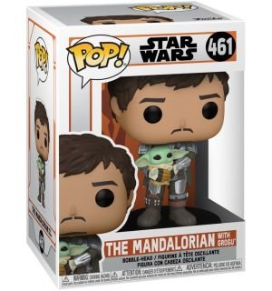 Funko Pop Star Wars The Mandalorian Mando Sujetando Baby Yoda Nio 54525 (Preorder Reserva Ya)