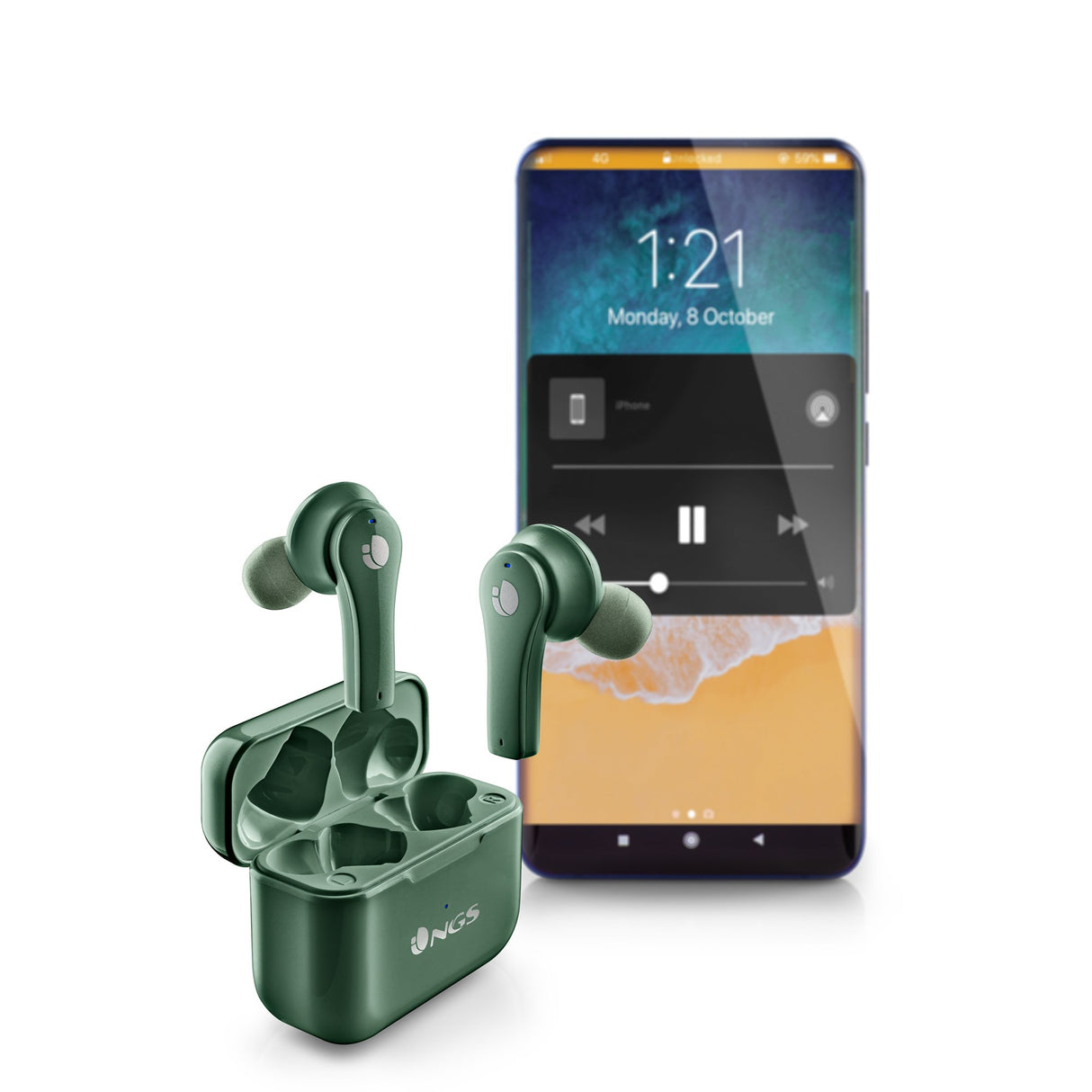 EAN 8435430622027 - NGS ARTICA BLOOM Auriculares Inalámbrico Dentro de oído Llamadas/Música USB Tipo C Bluetooth Verde imagen 8