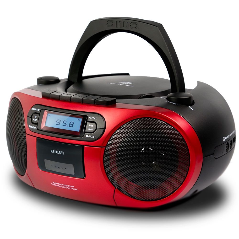 Radio Cd-Casete Aiwa Boombox Bbtc-550mg Rojo Casete/Cd/Usb/Bt/Mp3/Fm Pll/Aux In 3.5mm/2x3w Bbtc-550rd