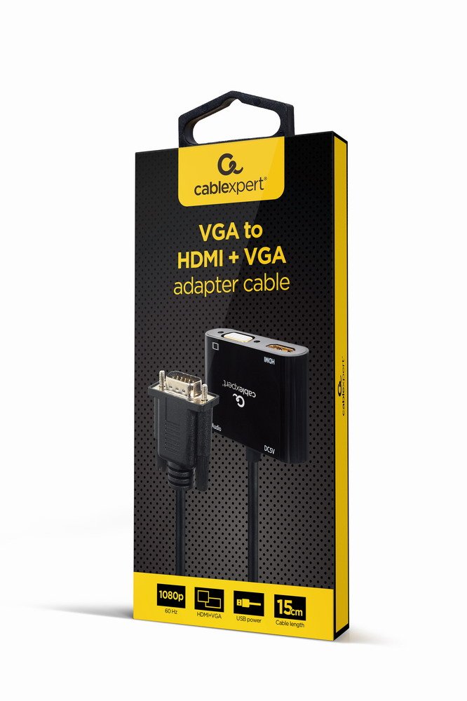EAN 8716309124423 - Gembird A-VGA-HDMI-02 adaptador de cable de vídeo 0,15 m HDMI + VGA (D-Sub) VGA (D-Sub) Negro imagen 1