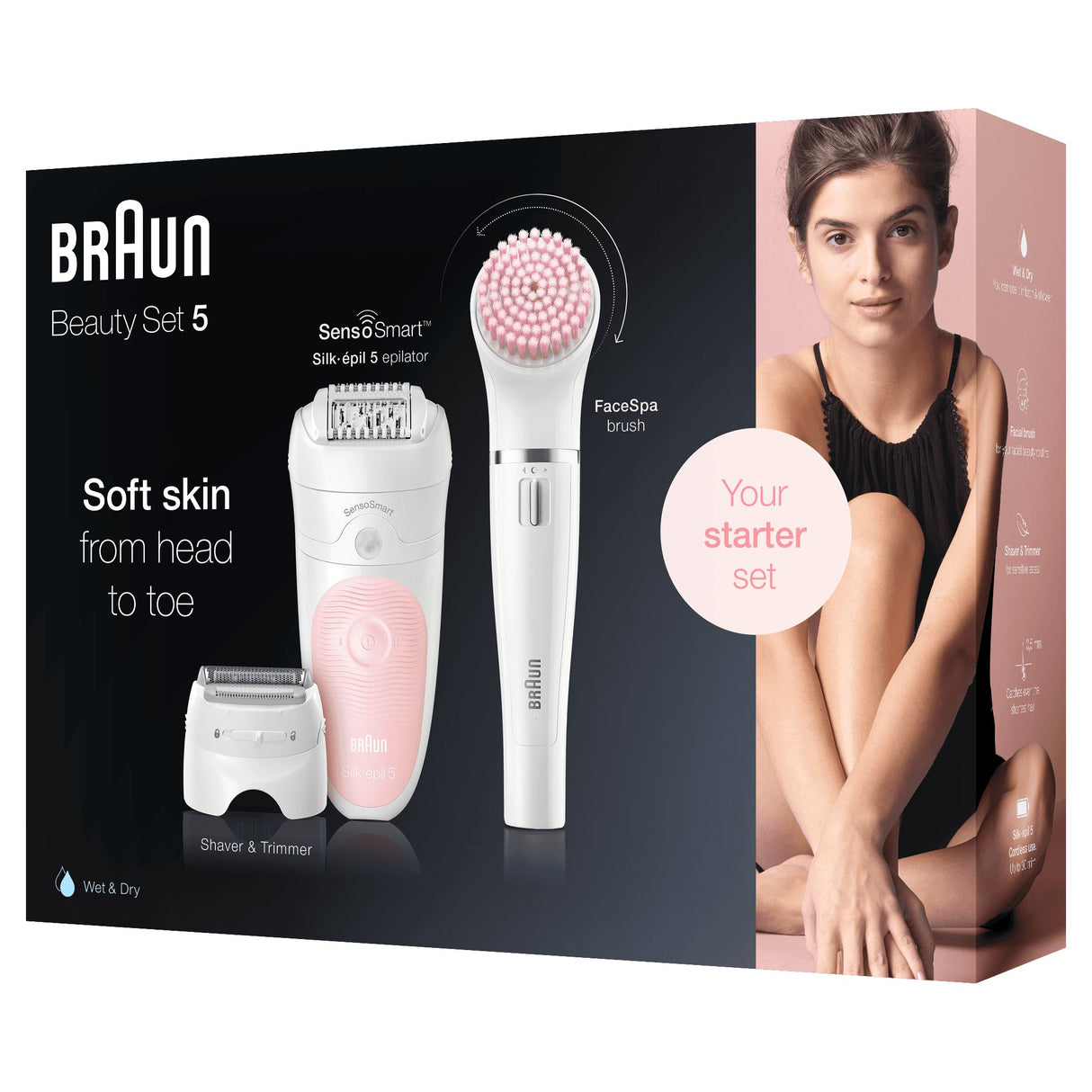 EAN 4210201223351 - Braun Silk-épil 5 Wet&Dry 81683688 depiladora 28 pinzas Blanco, Rosa imagen 5