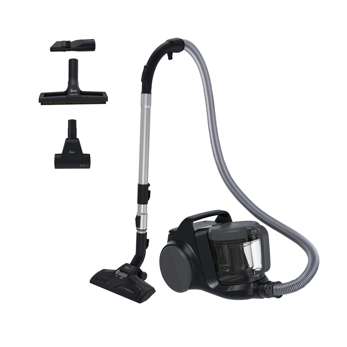Aspiradora Hoover Hp210p 011, Sin Bolsa, Potencia 800 W, Depósito 2,5 L, Radio De Trabajo 10 M, Negra