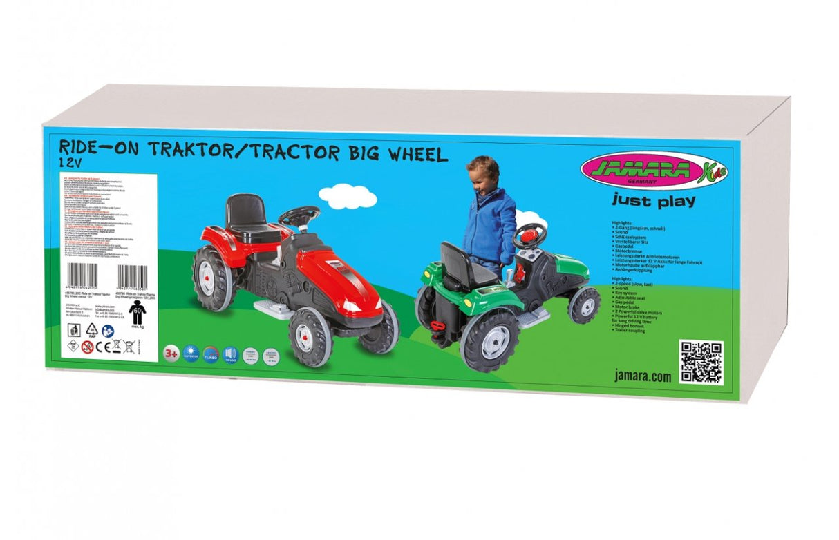 Tractor De Conducción Jamara Rueda Grande 12v Verde