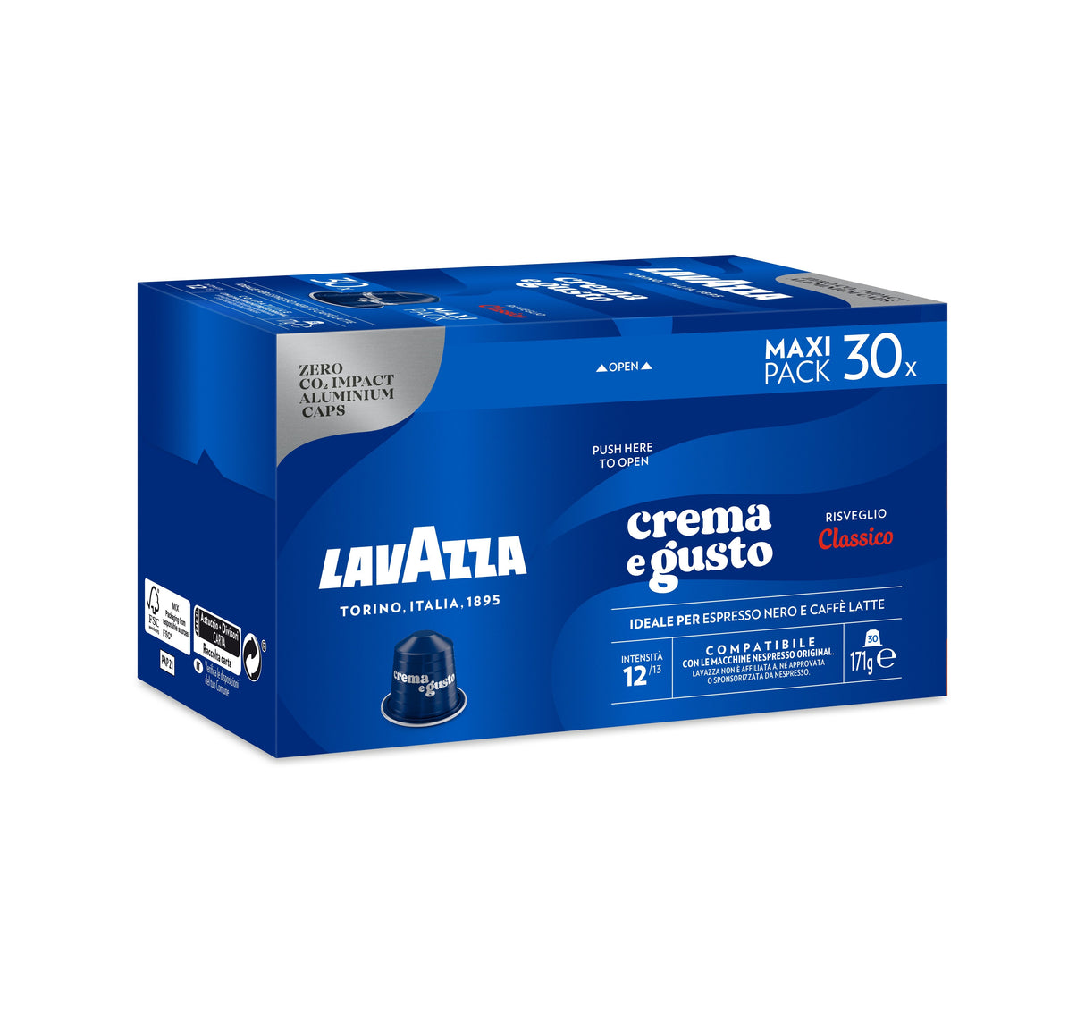Cápsula Lavazza Crema E Gusto Clásico Para Cafeteras Nespresso Caja De 30
