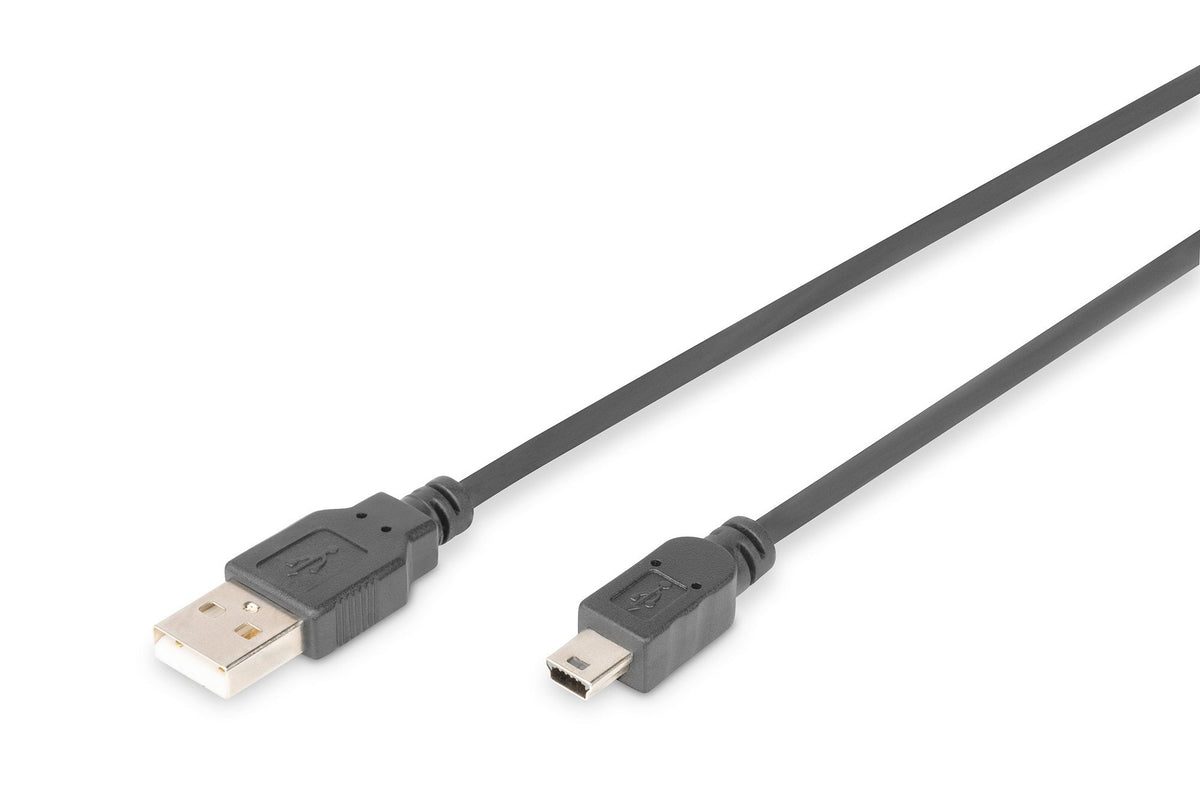 Cable Digitus Usb 2.0, Usb-A Macho > Mini Usb Macho Negro, 3 Metros Ak-300108-030-S