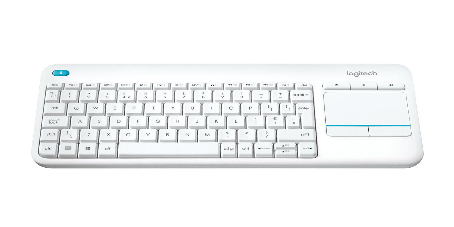 Teclado Inglés Logitech K400 Plus Tv Rf Inalámbrico Qwerty Blanco