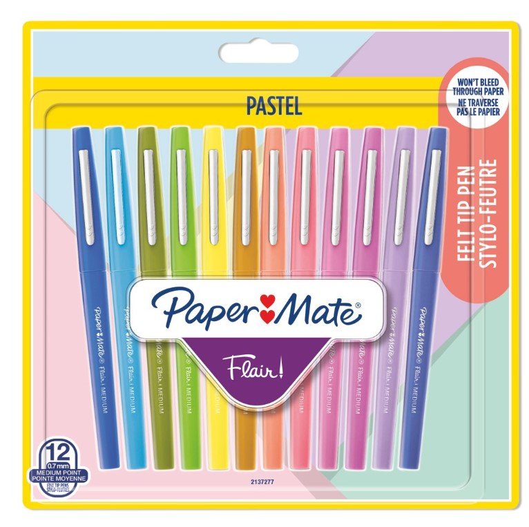 Bolígrafo Fibra Paper Mate Flair 6er Pastel M 0,7 Mm Blister