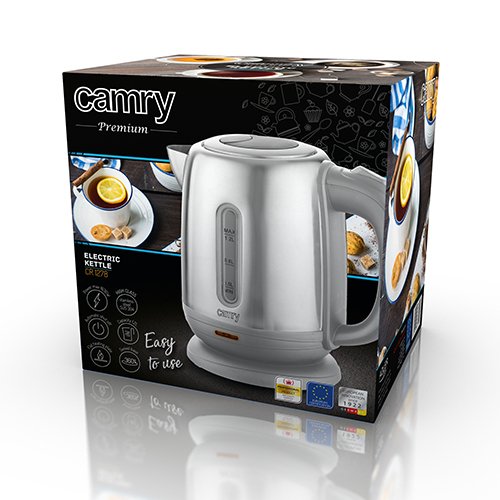 EAN 5902934831215 - Camry Premium CR 1278 tetera eléctrica 1,2 L 1630 W Gris, Acero inoxidable imagen 5