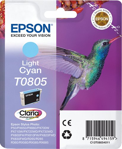 Tinta Original Epson T0805 Cyan Claro Para Epson Stylus Photo P50 , Px650, Px660,Px700w,Px710w ,Px720wd,Px730wd, Px800fw,Px810fw