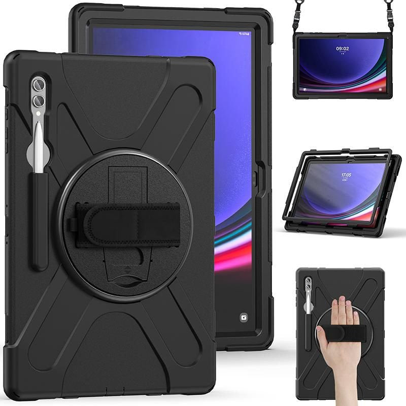Austin Defender Case Samsung - Galaxy Tab S9 Ultra/S8 Ultra - With Hand Strap And Shoulder Strap. Black - Warranty: 24m