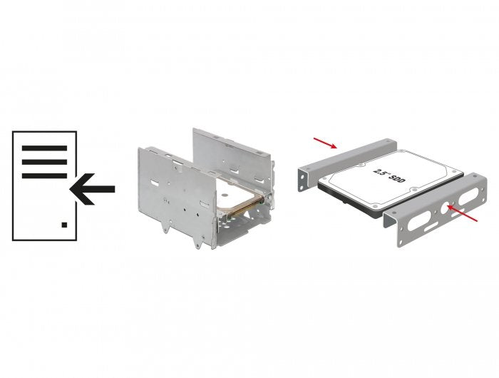 Delock 18282 Kit De Instalación Hdd/Ssd 2,5 A 3,5