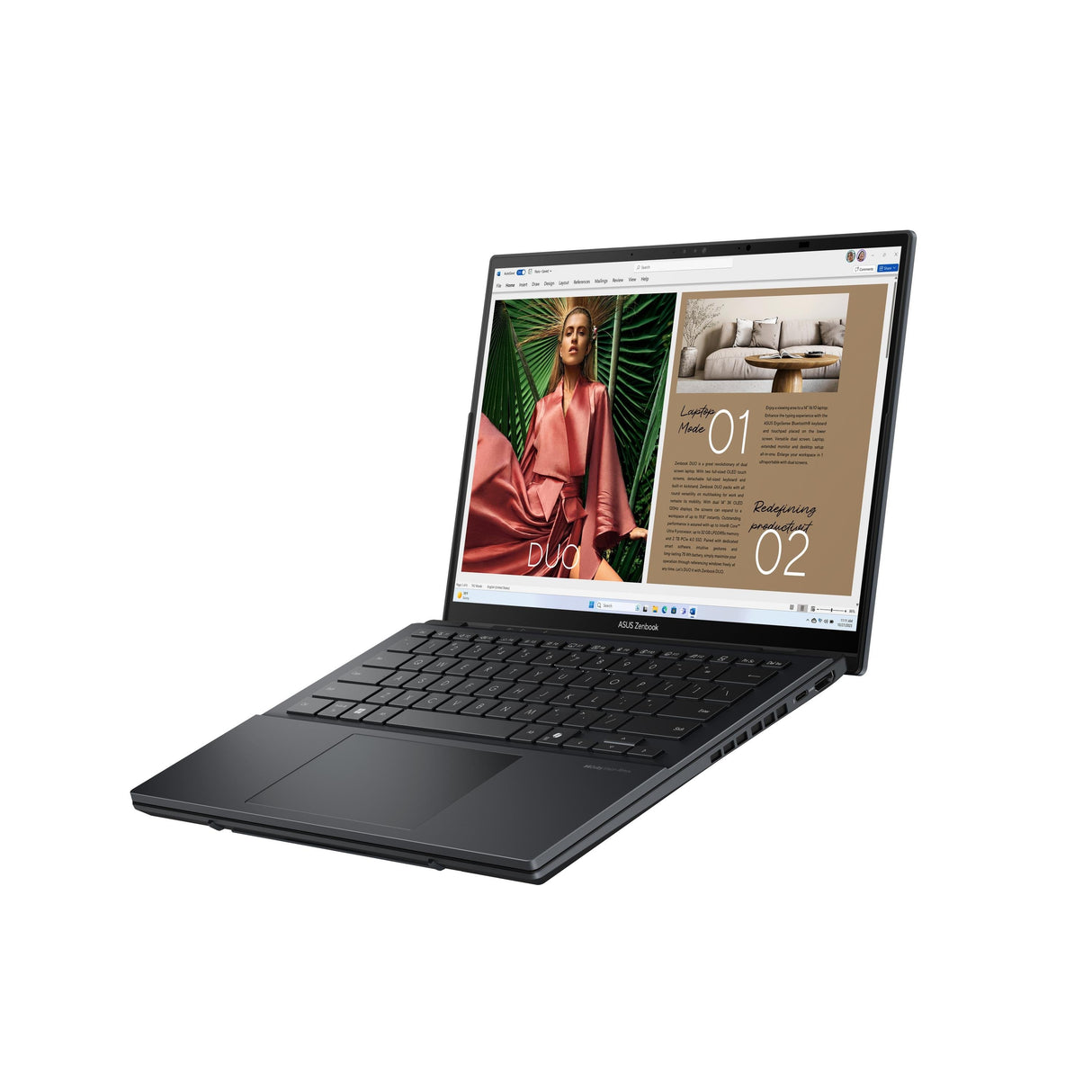 Asus Zenbook Duo Ux8406ca-Iscql302x Intel Core Ultra 9 285h Hybride (2-En-1) 35,6 Cm (14) Pantalla Táctil Wuxga 32 Go Lpddr5x-Sdram 1 To Ssd Wi-Fi 7 (802.11be) Windows 11 Pro Gris