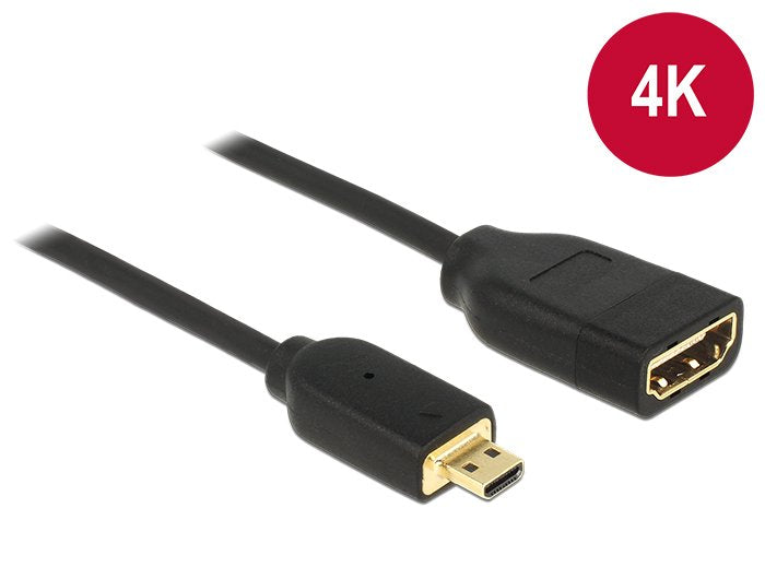 Cable Micro Hdmi Macho A Hdmi Hembra 2.0 4k 60hz 20 Cm Premium Slim