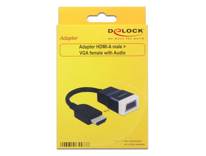 EAN 4043619655878 - DeLOCK 65587 adaptador de cable de vídeo HDMI tipo A (Estándar) VGA (D-Sub) + 3,5mm Negro, Blanco imagen 2