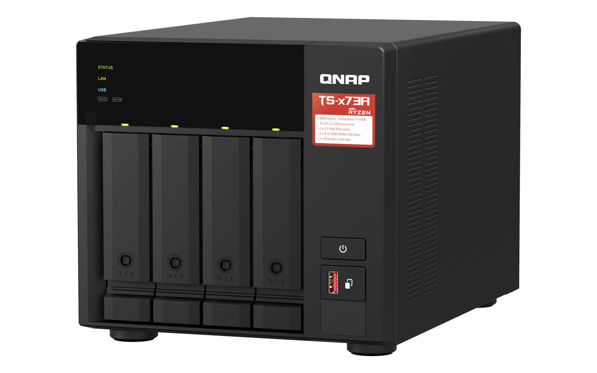 EAN 0885022020935 - QNAP TS-473A NAS Torre Ryzen Embedded V1500B 8 GB DDR4 0 TB QNAP Turbo System Negro imagen 4