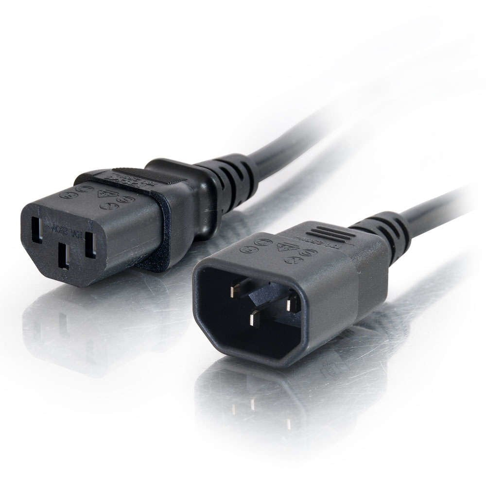 C2g Computer Power Cord Extension Cable Alargador De Alimentación Power Iec 60320 C13 A Iec 60320 C14 Ca 250 V 1 M