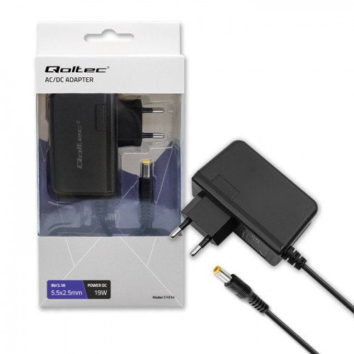 EAN 5901878510347 - Qoltec 51034 adaptador e inversor de corriente Interior 19 W Negro imagen 1