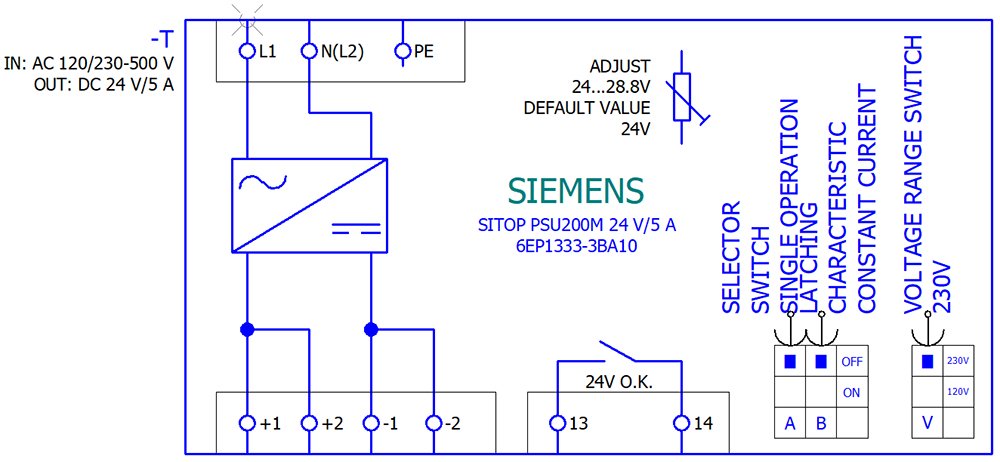 Siemens 6ep13333ba10 Sitop Psu200m 5a Geregelte Stromversorgung