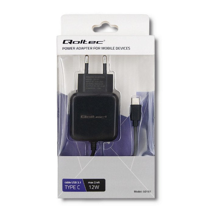 EAN 5901878501970 - Qoltec 50197 cargador de dispositivo móvil Smartphone, Tableta Negro Corriente alterna, CC, USB Interior imagen 2