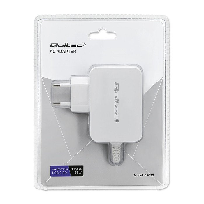 EAN 5901878510392 - Qoltec 51039 adaptador e inversor de corriente Interior 65 W Blanco imagen 2