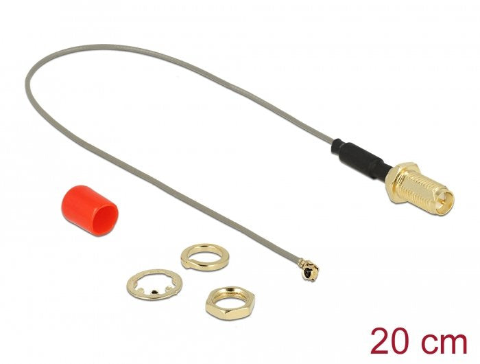 Cable De Antena Delock Rp-Sma (Enchufe Para La Instalación)> Mhf (Conector) Gray/Gold, 20 Cm 89831