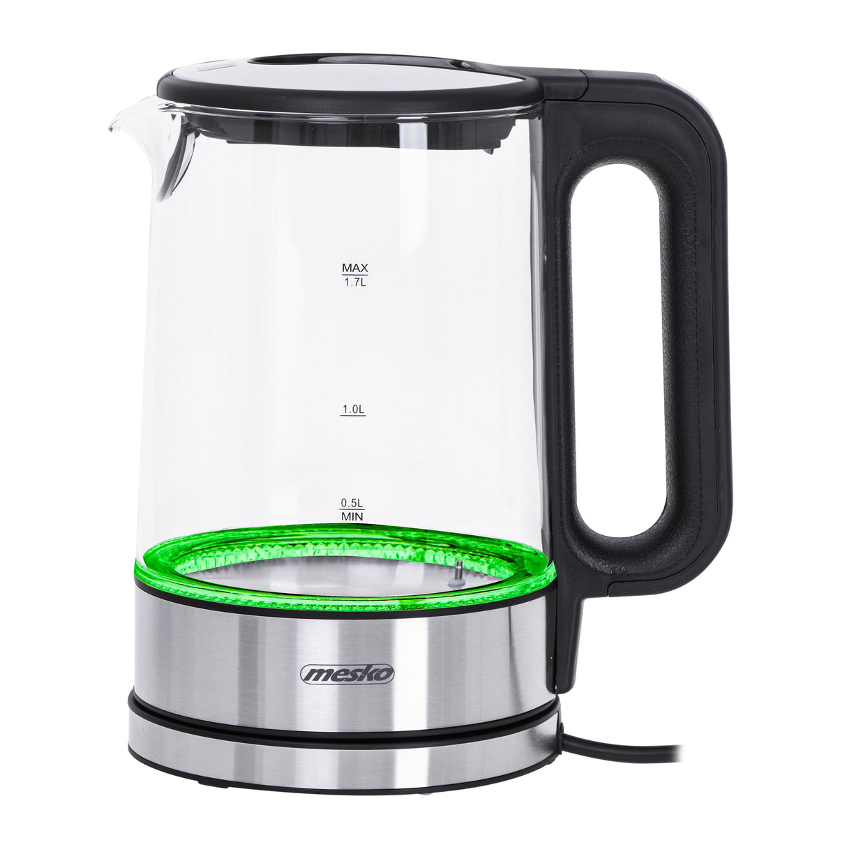 EAN 5903887803915 - Mesko Home MS 1301B tetera eléctrica 1,7 L 2200 W Negro, Acero inoxidable, Transparente imagen 2
