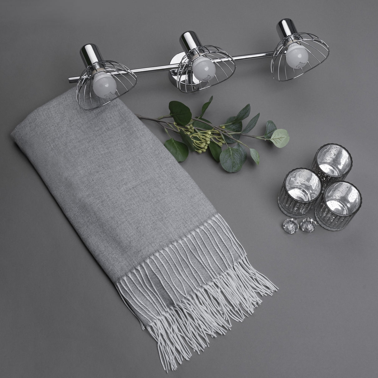 Activejet Gizel Tira De Luz De Pared De Techo Triple Cromo E14 Lámpara De Pared Para Sala De Estar