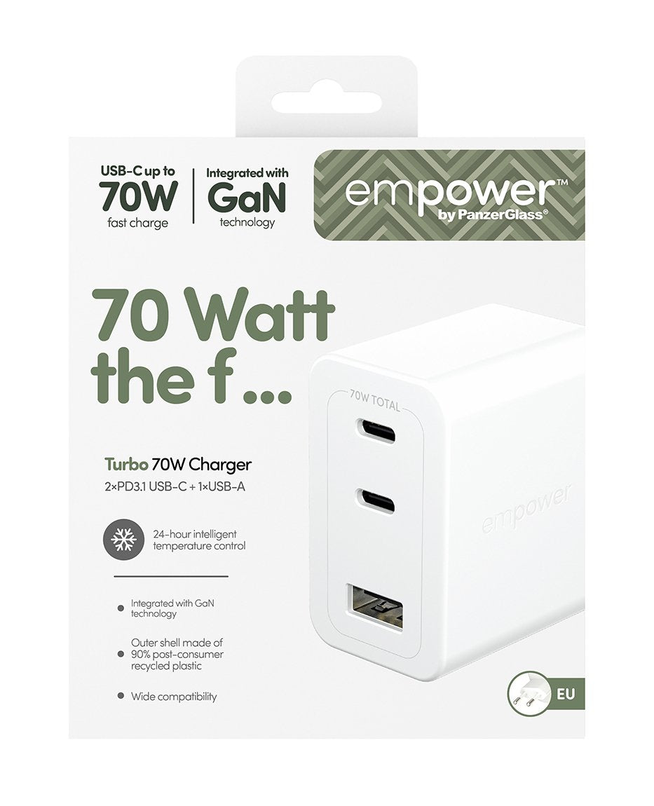 EAN 5715685027598 - PanzerGlass EM31479 cargador de dispositivo móvil Smartphone Blanco Corriente alterna Carga rápida Interi imagen 3