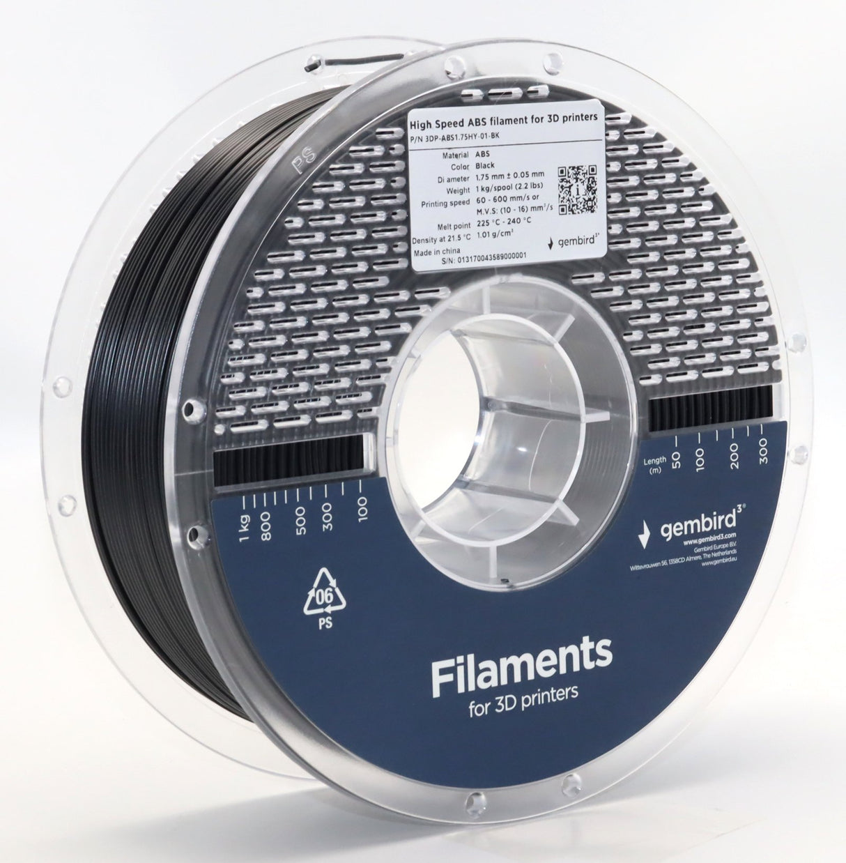 EAN 8716309131704 - Gembird 3DP-ABS1.75HY-01-BK material de impresión 3d ABS Negro 1 kg imagen 2